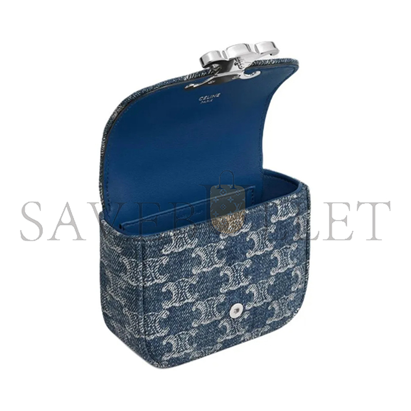 ce1i*e mini chain claude in De*1m with triomphe 10l842fin.05ds (11*9.5*4cm)